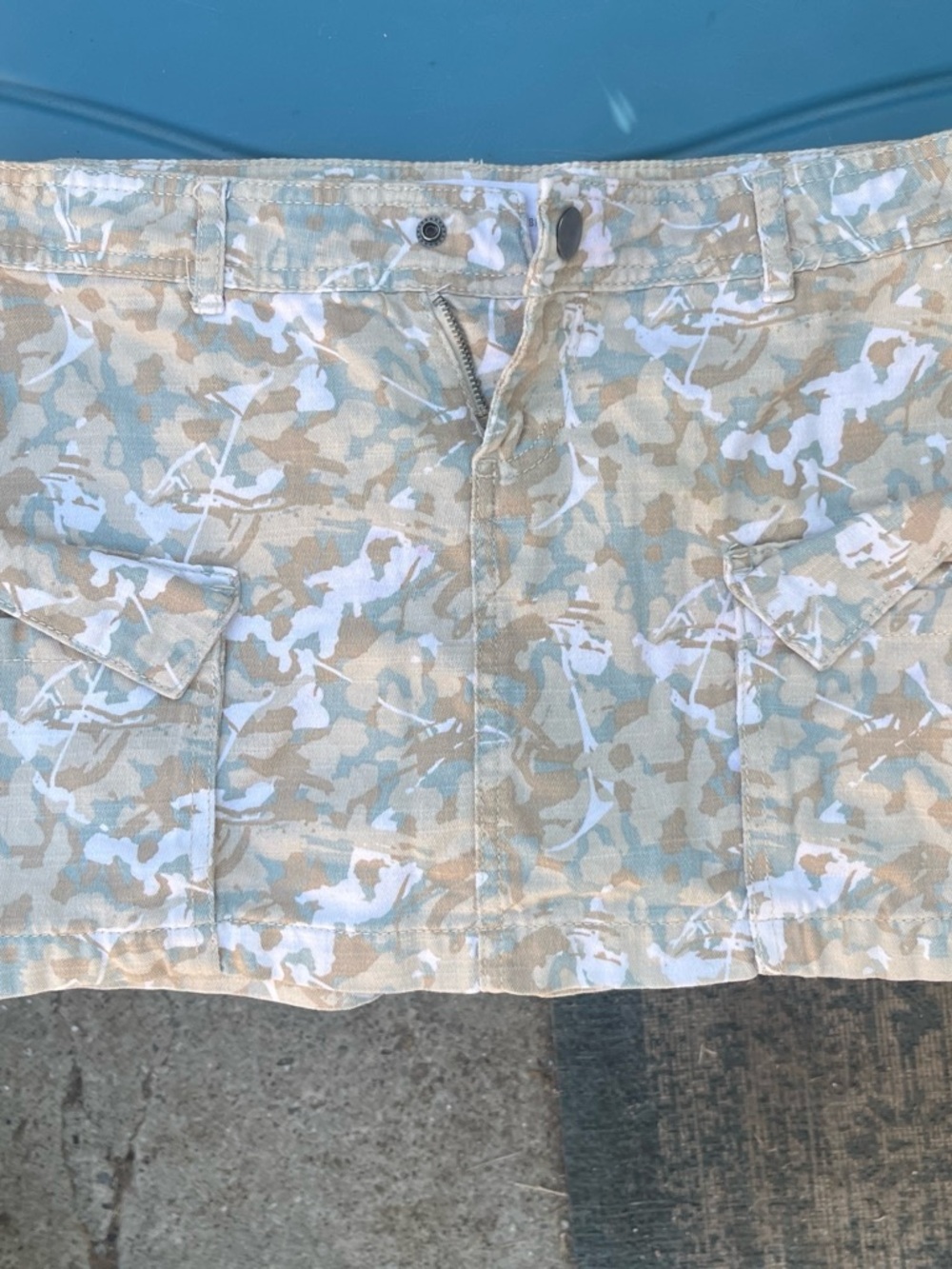 Cotton On Beige & White Camo Cargo Shorts